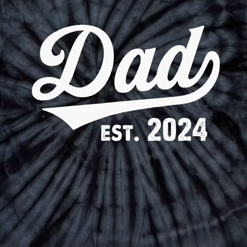 New Dad 1st Time Dad Est 2024 Promoted To Daddy Tie-Dye T-Shirt