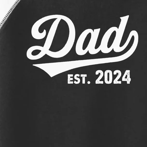 New Dad 1st Time Dad Est 2024 Promoted To Daddy Toddler Fine Jersey T-Shirt