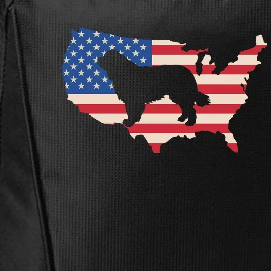 Newfie Dog America Flag Patriotic Dog Lover Gift City Backpack