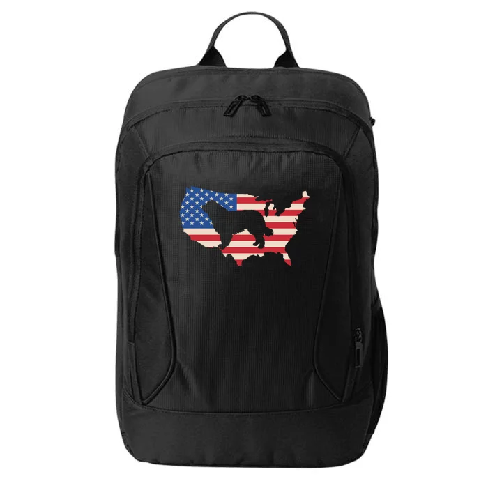 Newfie Dog America Flag Patriotic Dog Lover Gift City Backpack