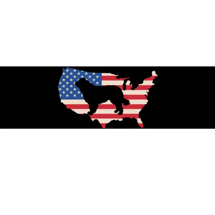 Newfie Dog America Flag Patriotic Dog Lover Gift Bumper Sticker