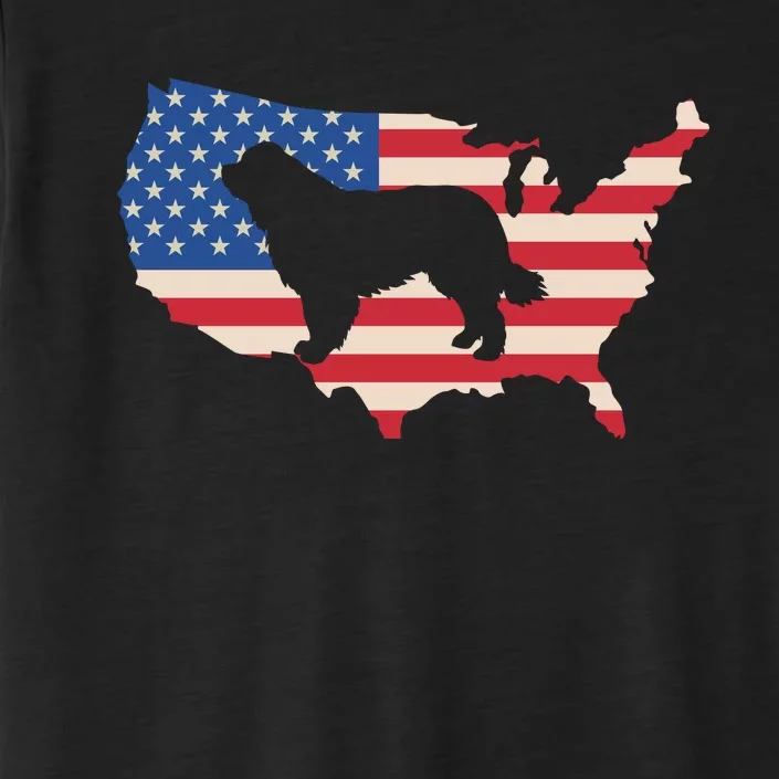 Newfie Dog America Flag Patriotic Dog Lover Gift ChromaSoft Performance T-Shirt