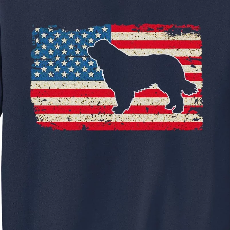 Newfie Dog America Flag Patriotic Dog Lover Sweatshirt