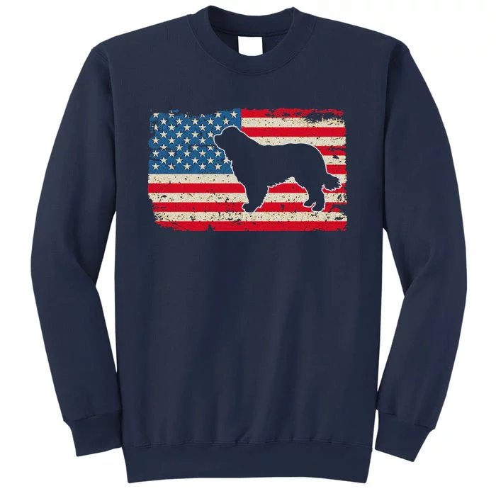 Newfie Dog America Flag Patriotic Dog Lover Sweatshirt