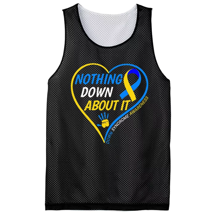 Nothing Down About It World Down Syndrome Awareness Day 2022 Mesh Reversible Basketball Jersey Tank