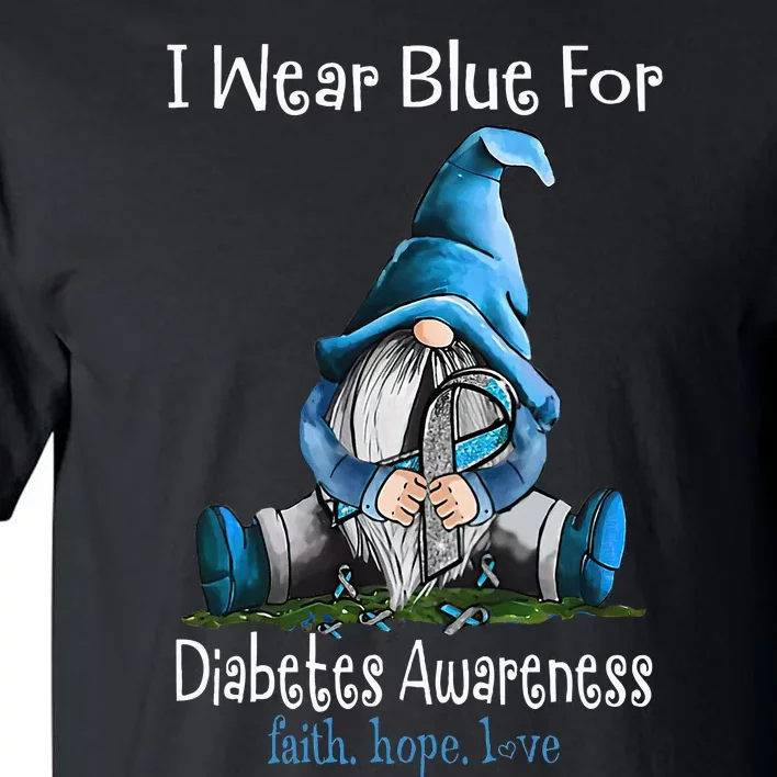 November Diabetes Awareness Month Funny Gnomes Wear Blue Tall T-Shirt