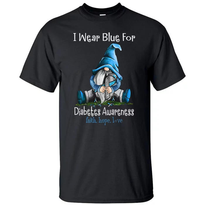 November Diabetes Awareness Month Funny Gnomes Wear Blue Tall T-Shirt