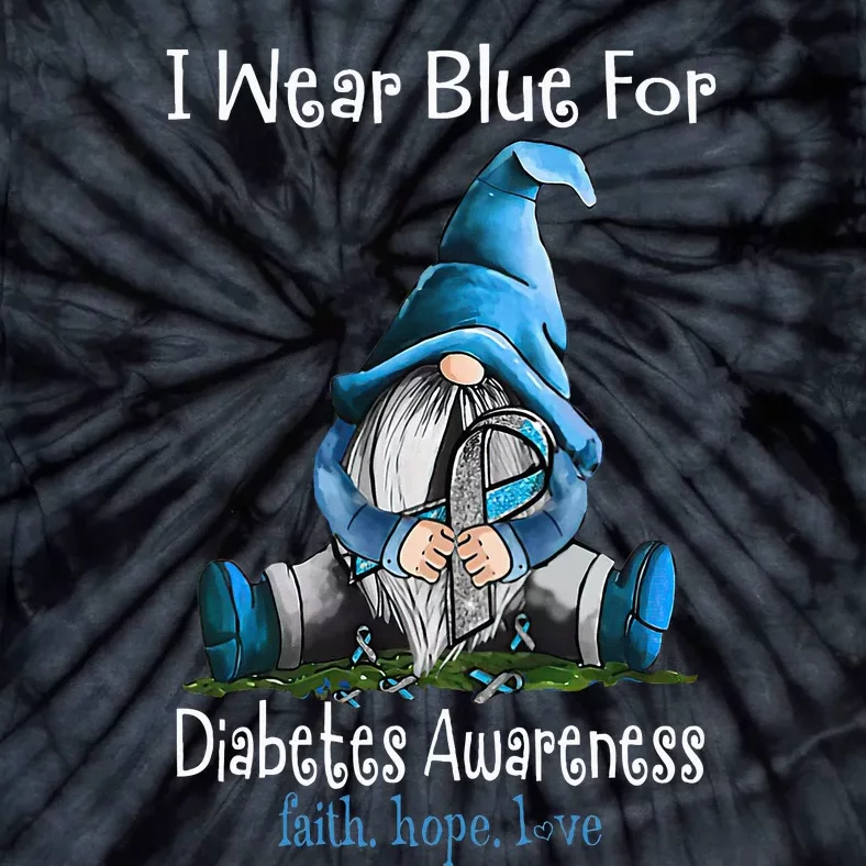 November Diabetes Awareness Month Funny Gnomes Wear Blue Tie-Dye T-Shirt