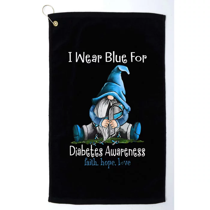 November Diabetes Awareness Month Funny Gnomes Wear Blue Platinum Collection Golf Towel