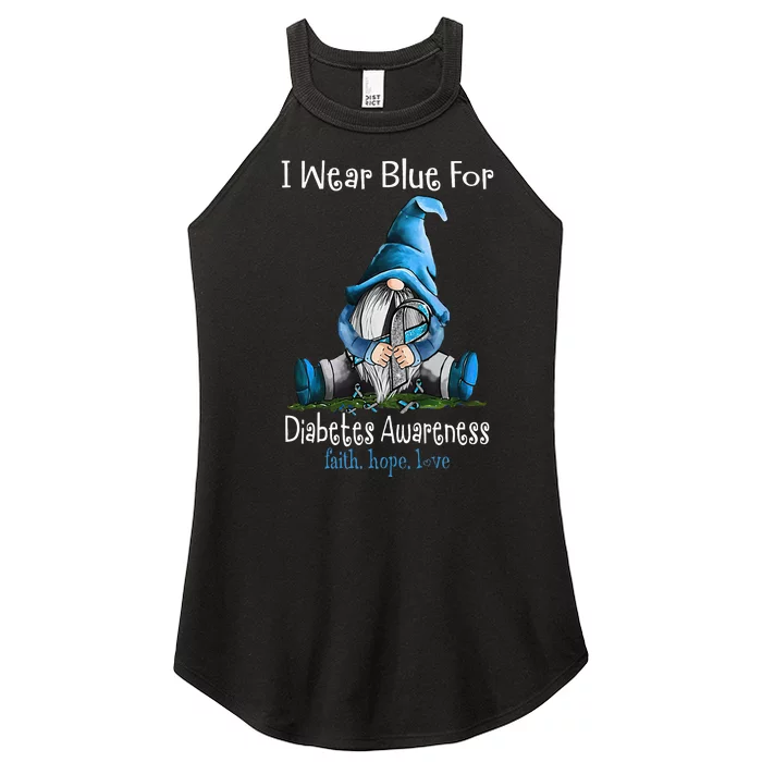 November Diabetes Awareness Month Funny Gnomes Wear Blue Women’s Perfect Tri Rocker Tank