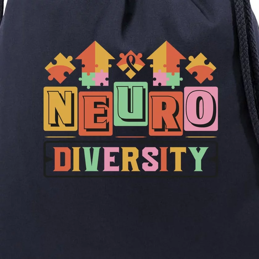 Neuro Diversity Autism Awareness Month Gift Drawstring Bag