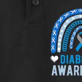 National Diabetes Awareness Month blue ribbon Rainbow Dry Zone Grid Performance Polo