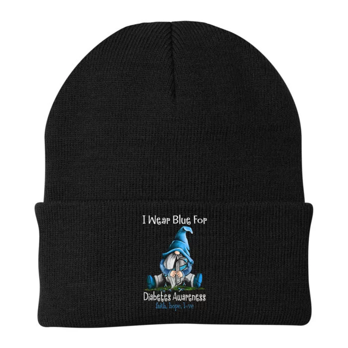 November Diabetes Awareness Month Funny Gnomes Wear Blue Knit Cap Winter Beanie