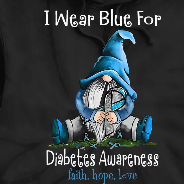 November Diabetes Awareness Month Funny Gnomes Wear Blue Tie Dye Hoodie