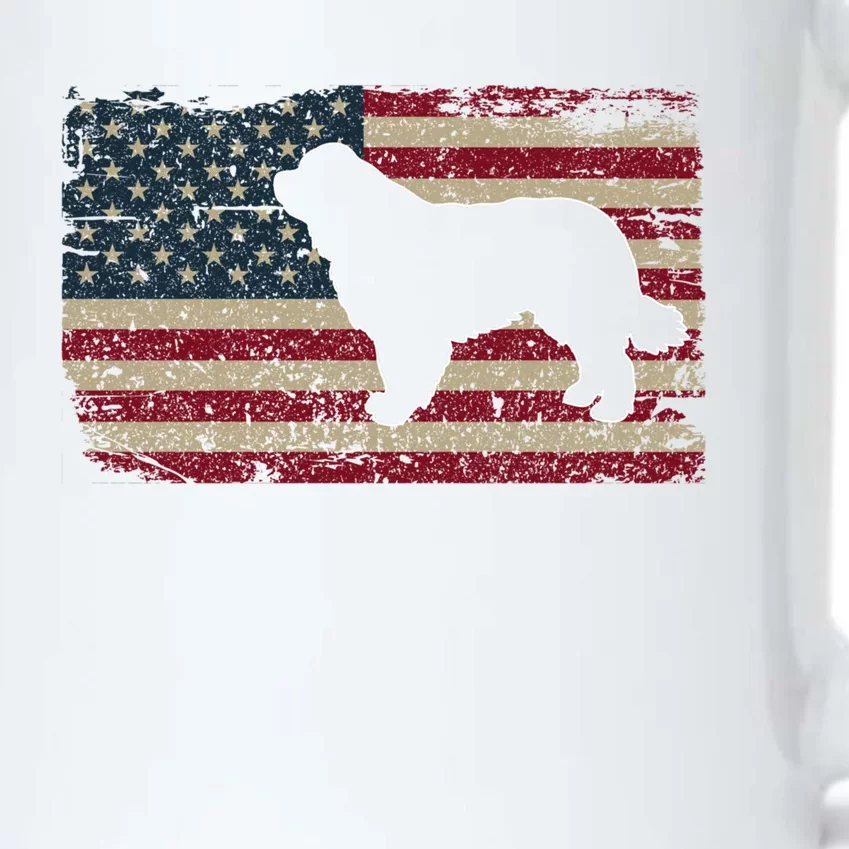 Newfie Dog America Flag Patriotic Dog Lover Gift Black Color Changing Mug