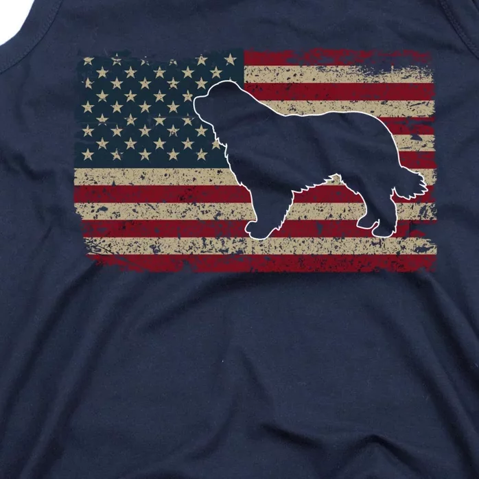 Newfie Dog America Flag Patriotic Dog Lover Gift Tank Top