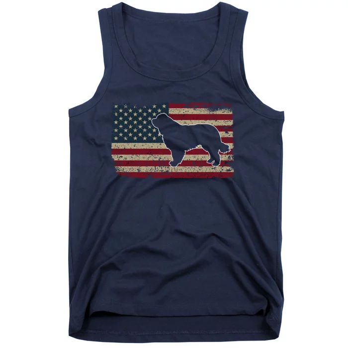 Newfie Dog America Flag Patriotic Dog Lover Gift Tank Top