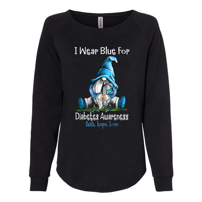 November Diabetes Awareness Funny Gnomes Wear Blue Womens California Wash Sweatshirt