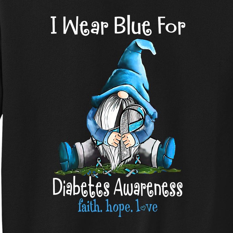November Diabetes Awareness Funny Gnomes Wear Blue Tall Sweatshirt
