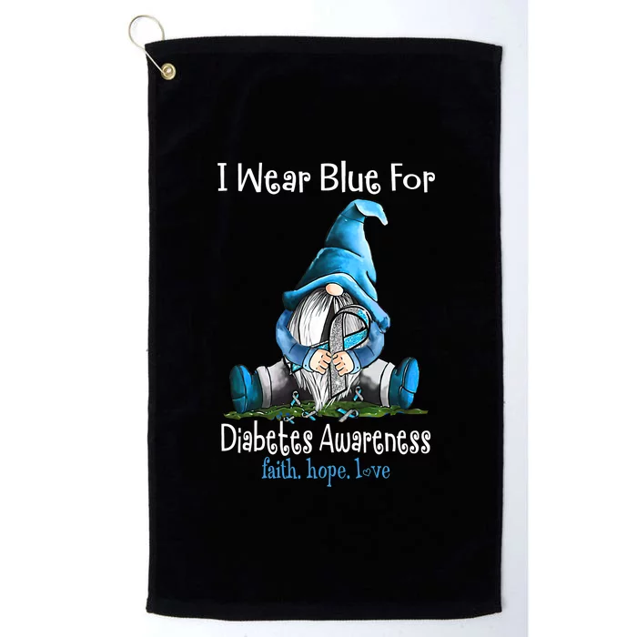 November Diabetes Awareness Funny Gnomes Wear Blue Platinum Collection Golf Towel