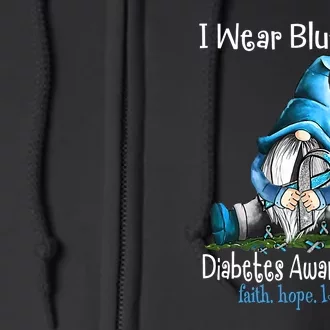 November Diabetes Awareness Funny Gnomes Wear Blue Full Zip Hoodie