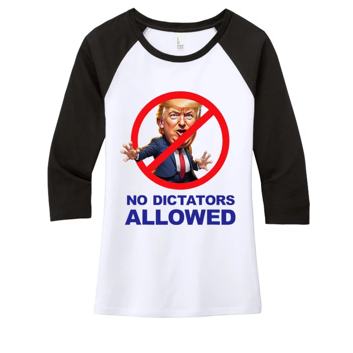 No Dictators Allowed Women's Tri-Blend 3/4-Sleeve Raglan Shirt