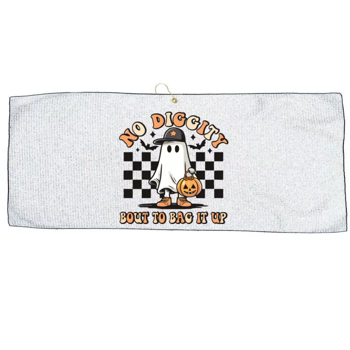 No Diggity Bout To Bag It Up Funny Halloween Large Microfiber Waffle Golf Towel