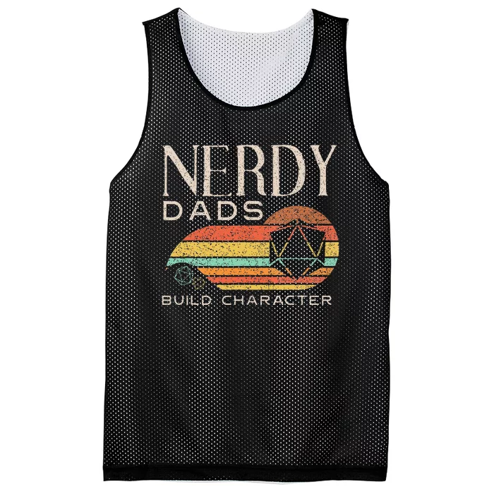 Nerdy Dads Build Character Funny Rpg Gaming D20 Dice Gamer Mesh Reversible Basketball Jersey Tank