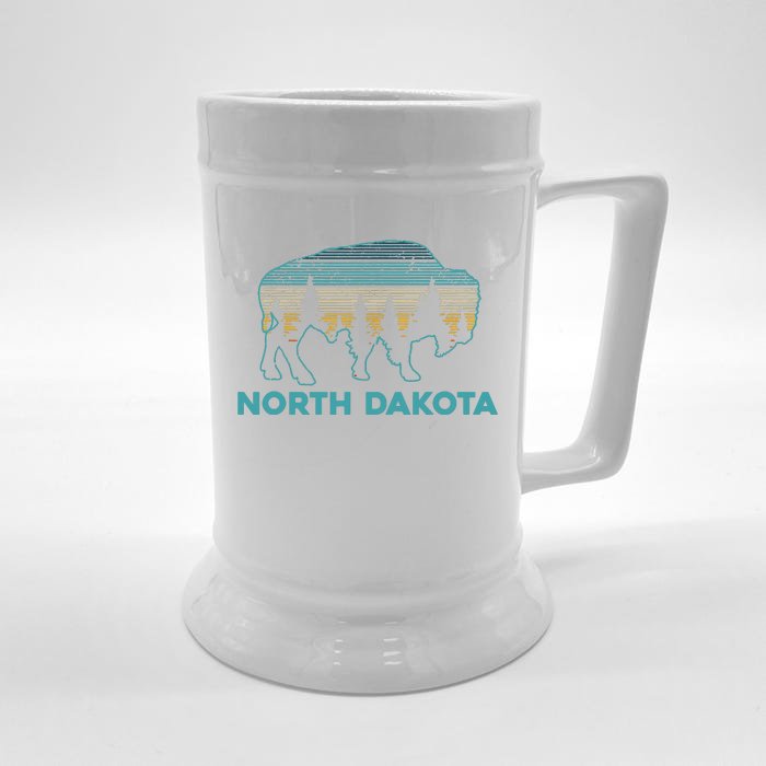 North Dakota Bison Vintage American Buffalo Souvenir Gift Front & Back Beer Stein