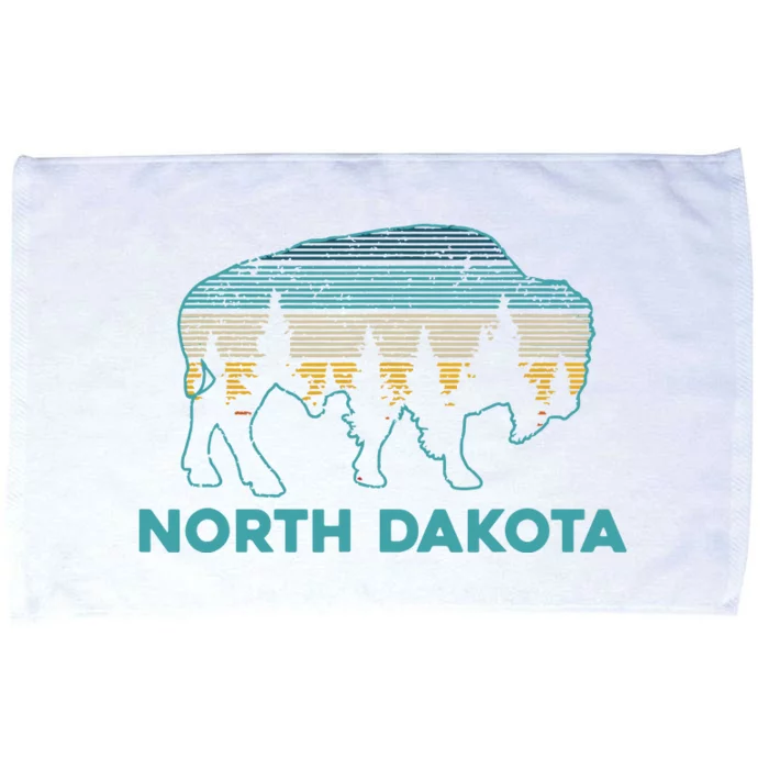 North Dakota Bison Vintage American Buffalo Souvenir Gift Microfiber Hand Towel