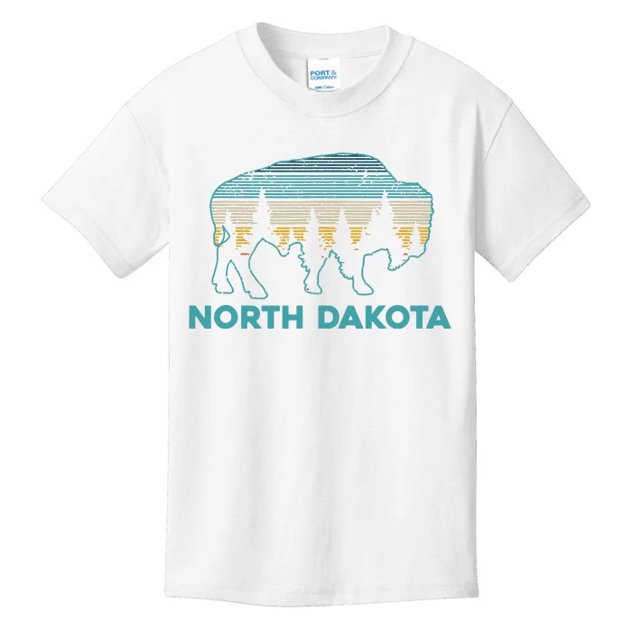 North Dakota Bison Vintage American Buffalo Souvenir Gift Kids T-Shirt