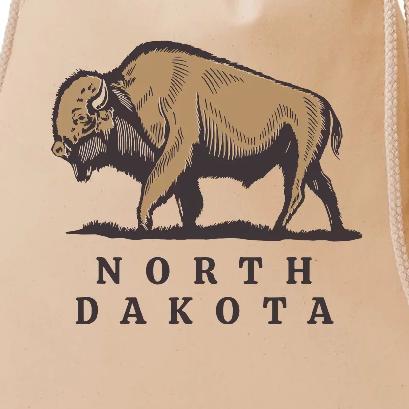 North Dakota Buffalo Drawstring Bag