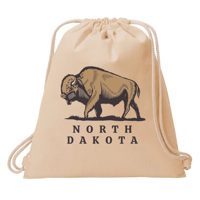 North Dakota Buffalo Drawstring Bag