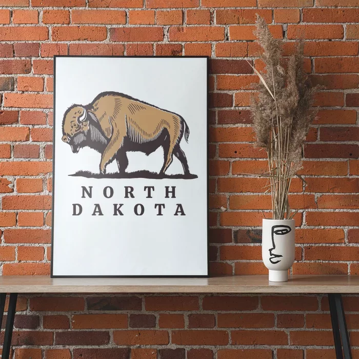 North Dakota Buffalo Poster