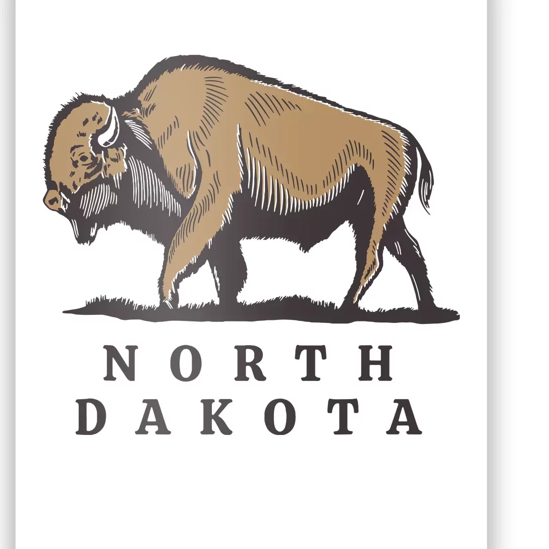 North Dakota Buffalo Poster