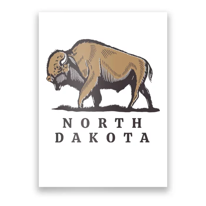 North Dakota Buffalo Poster