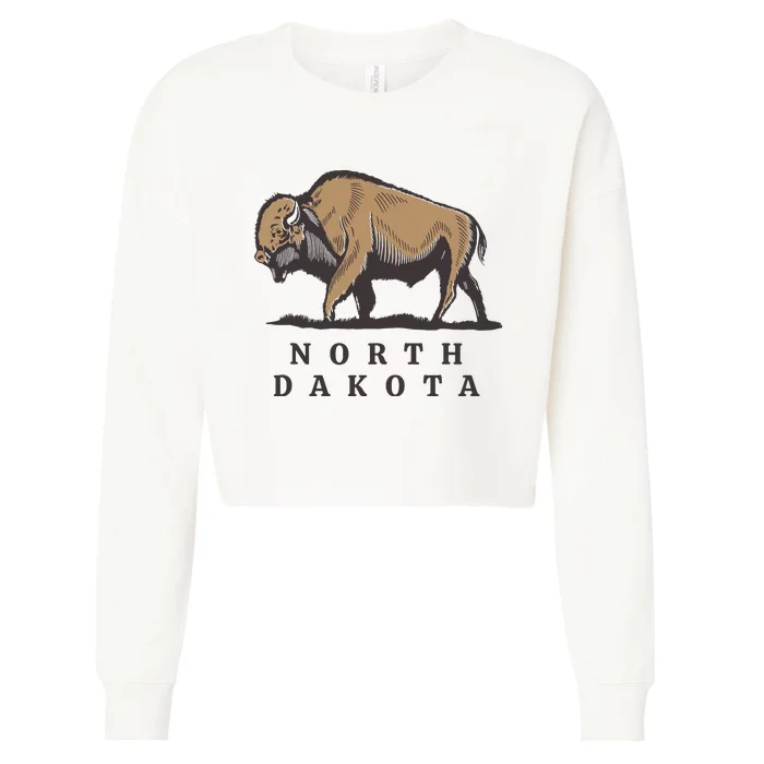 North Dakota Buffalo Cropped Pullover Crew