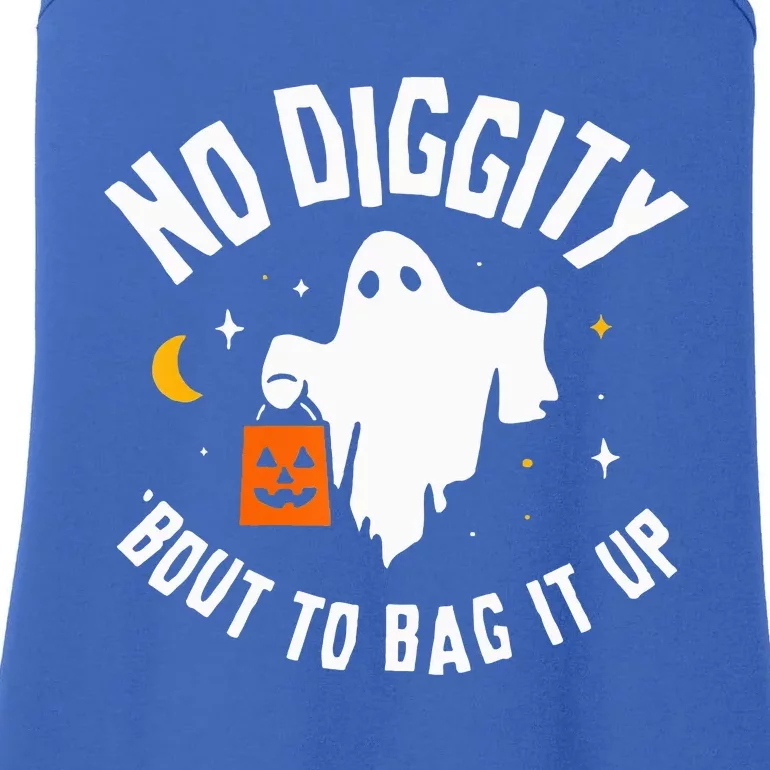 No Diggity Bout To Bag It Up Cute Ghost Halloween Candy Ladies Essential Tank