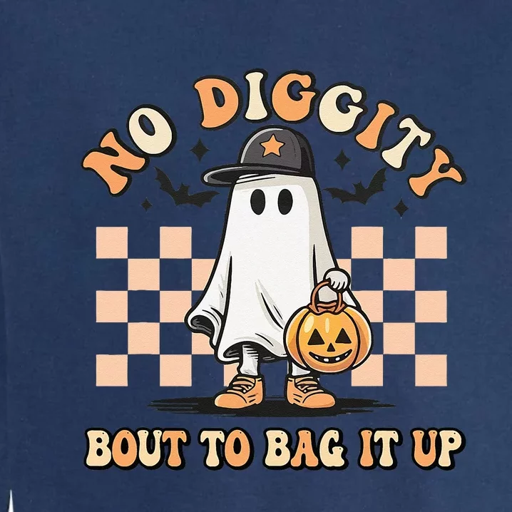 No Diggity Bout To Bag It Up Ghost Halloween Kids Garment-Dyed Sweatshirt