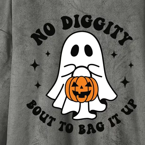 No Diggity Bout To Bag It Up Cute Retro Halloween Hooded Wearable Blanket