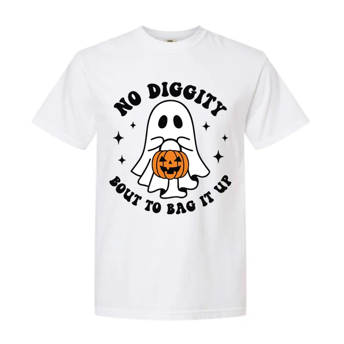 No Diggity Bout To Bag It Up Cute Retro Halloween Garment-Dyed Heavyweight T-Shirt