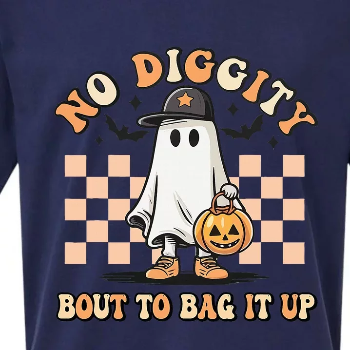 No Diggity Bout To Bag It Up Ghost Halloween Sueded Cloud Jersey T-Shirt