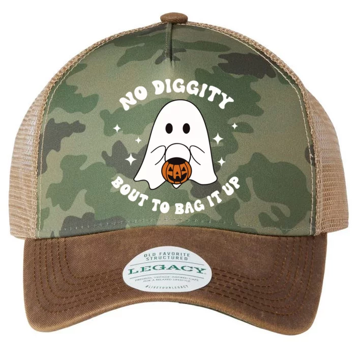 No Diggity Bout To Bag It Up Halloween Trick Or Treat Ghost Legacy Tie Dye Trucker Hat