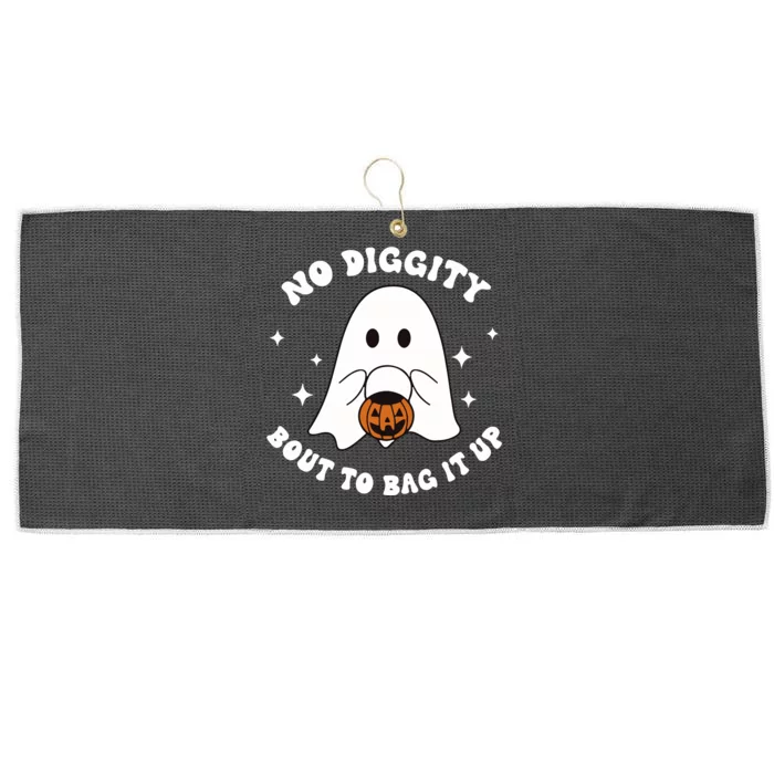 No Diggity Bout To Bag It Up Halloween Trick Or Treat Ghost Large Microfiber Waffle Golf Towel