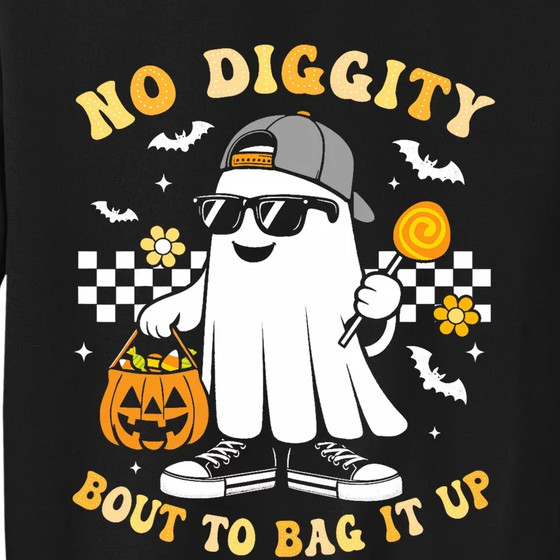 No Diggity Bout To Bag It Up Retro Ghost Halloween Sweatshirt