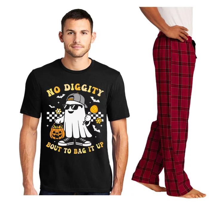 No Diggity Bout To Bag It Up Retro Ghost Halloween Gift Pajama Set