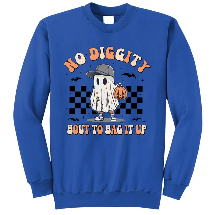 No Diggity Bout To Bag It Up Cute Ghost Ghoul Halloween Tall Sweatshirt