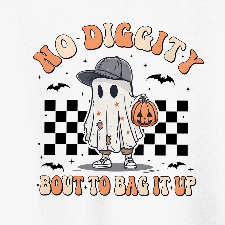 No Diggity Bout To Bag It Up Cute Ghost Ghoul Halloween Toddler T-Shirt