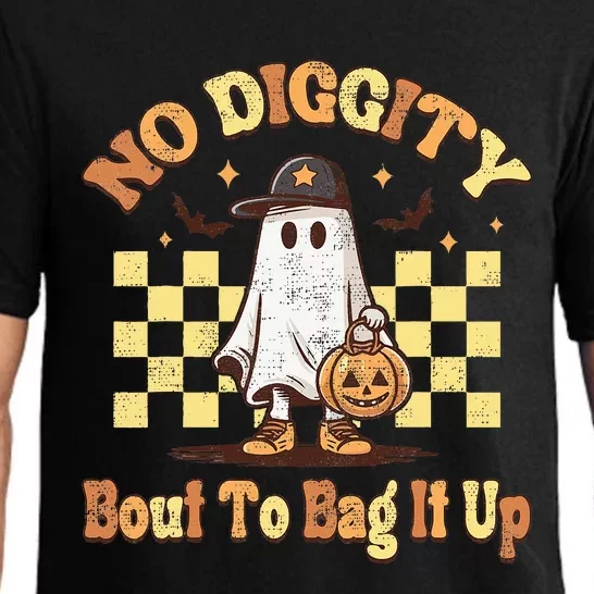 No Diggity Bout To Bag It Up Cool Ghost Halloween Pajama Set