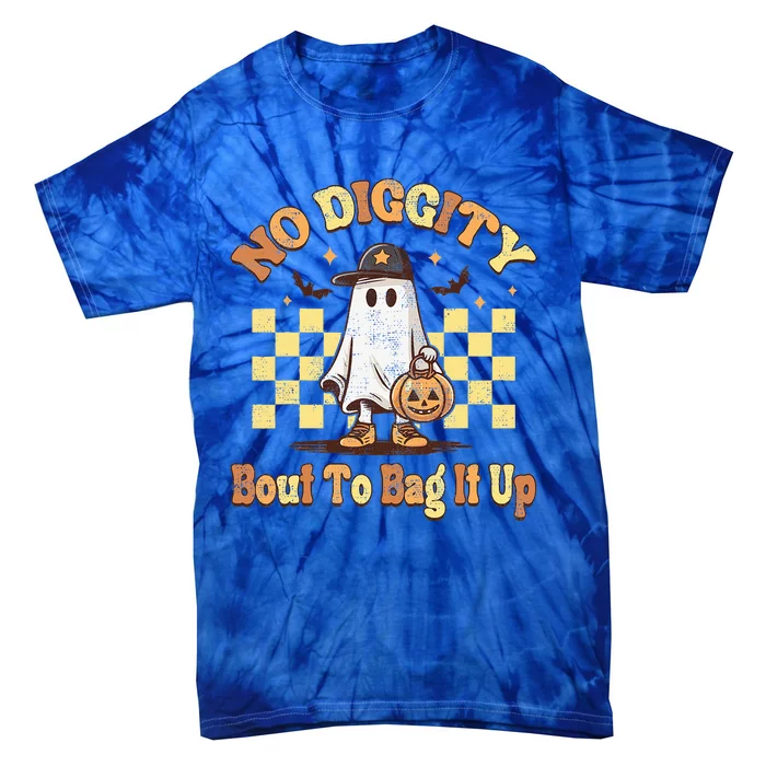 No Diggity Bout To Bag It Up Cool Ghost Halloween Tie-Dye T-Shirt